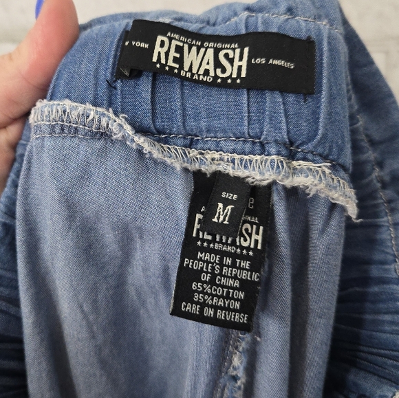 Rewash Light Blue Wide Leg Tie Waist Pants - Picture 16 of 16